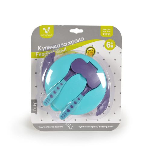 Moni Jelly tál készlet villával és kanállal 300ml kék