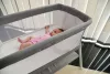 MONI Kalinihta újszülött babaágy önálló, 11 kg, 1 szint fehér láb bézs