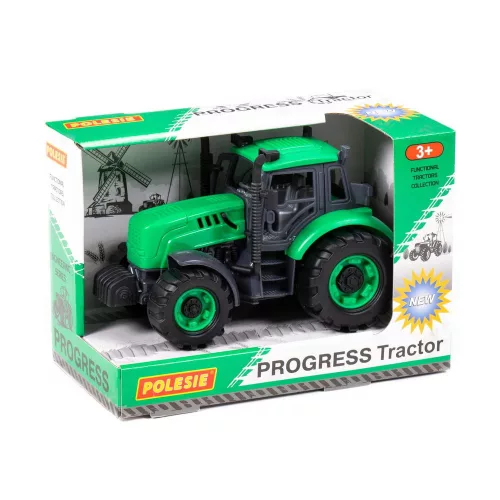 Moni Polesie toys 91222 lendkerekes, hátrahúzós traktor zöld