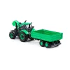 Moni Polesie toys lendkerekes traktor dönthető utánfutóval zöld