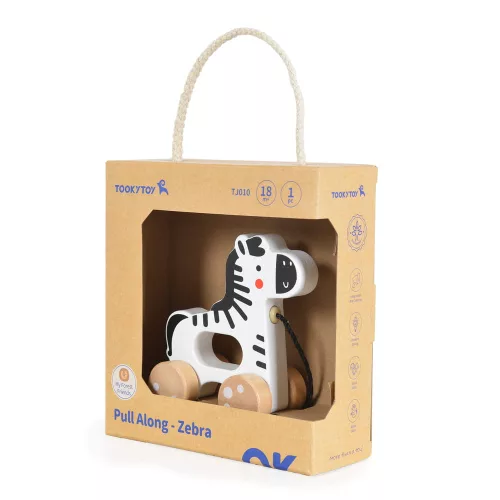 Moni Fajáték húzható zebra fehér