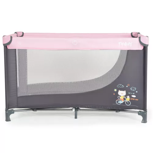 MONI Tommy összecsukható utazóágy 2 szintes, kibújós pink