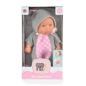 Moni Moni toys baba 20 cm 6129 szürke/pink