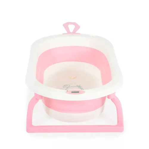 Moni TERRA összecsukható kád digitális hőmérővel PINK