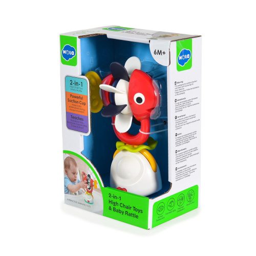 Moni Hola játék etetőszékre 2in1 rágóka piros hal