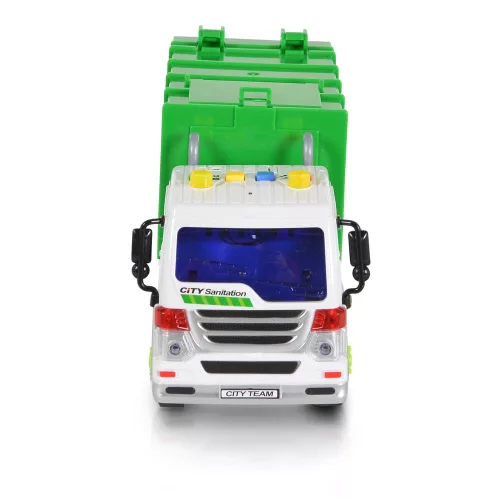 Moni Moni toys kisautó kukásautó 1:16 emelhető platós zöld