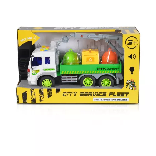 Moni Moni toys kisautó szelektív kukákkal 1:16 színes