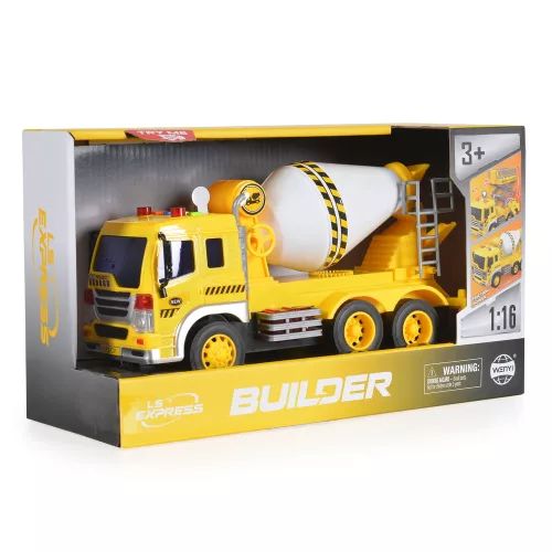 Moni Kisautó betonkeverő 1:16 sárga/fehér