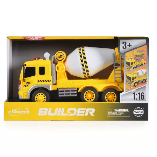 Moni Kisautó betonkeverő 1:16 sárga/fehér