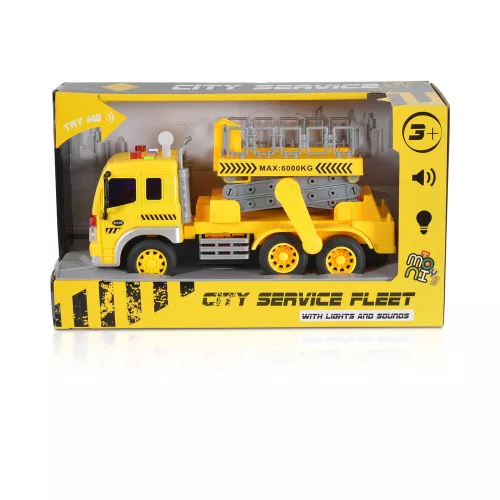 Moni Moni toys kisautó emelődarus teherkocsi 1:16 sárga