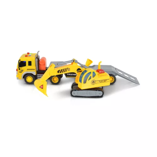Moni Moni toys kisautó teherkocsi darusautóval 1:16 sárga/szürke