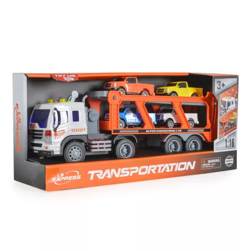 Moni Kisautó autómentő 4 kisautóval 1:16 sárga/fehér