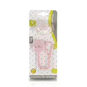 Moni STAR cumi -játszócumi és cumilánc PINK