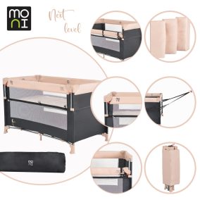   Moni Moni next level utazóágy lehajtható oldalfal 2 szint bézs