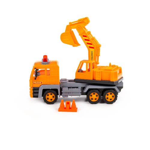 Moni Polesie excavator 2in1 teherautó és homlokrakodó narancs