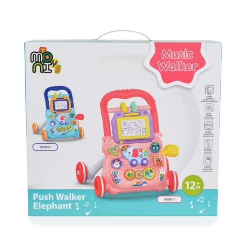 Moni MUSIC WALKER járássegítő elefántos KÉK