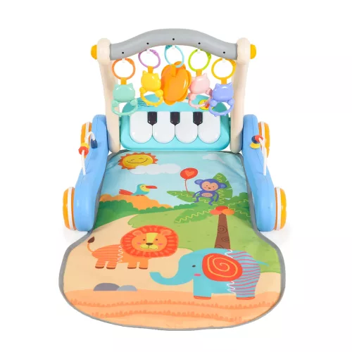 Moni Moni music walker 2in1 járássegítő+játszószőnyeg kék