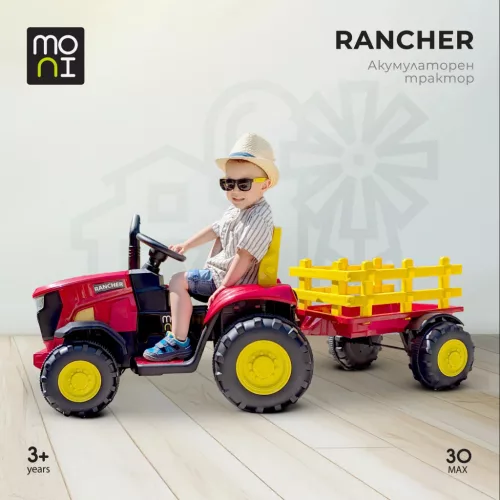 MONI BO Rancher elektromos traktor utánfutóval zöld
