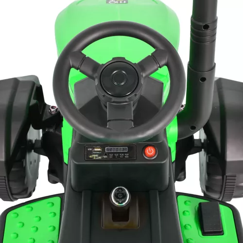 Moni Moni bo rancher elektromos traktor utánfutóval zöld