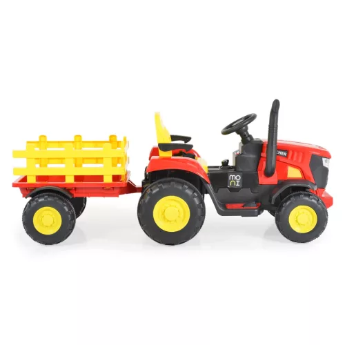 MONI BO Rancher elektromos traktor utánfutóval piros/sárga