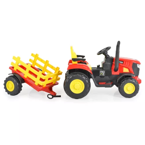 MONI BO Rancher elektromos traktor utánfutóval piros/sárga