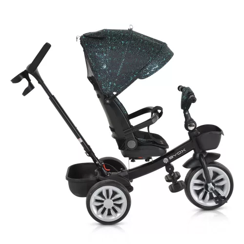 Moni Space tricikli szülőkaros, 360 fokban forgatható kék