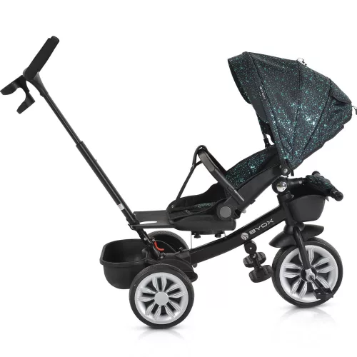 Moni Space tricikli szülőkaros, 360 fokban forgatható kék