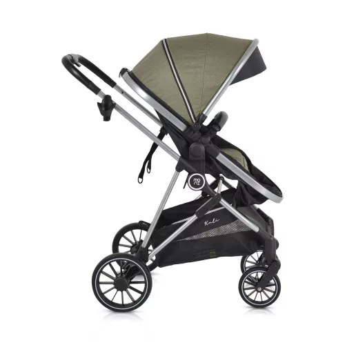 Moni Kali babakocsi 2in1 lapra csukható, megfordítható+táska oliva zöld