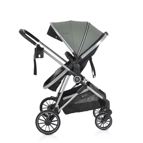 Moni Kali babakocsi 2in1 lapra csukható, megfordítható+táska oliva zöld