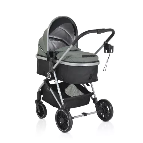 Moni Kali babakocsi 2in1 lapra csukható, megfordítható+táska oliva zöld