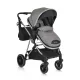 Moni Kali babakocsi 2in1 lapra csukható, megfordítható+táska szürke
