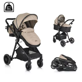 Moni RIO babakocsi 2in1 lapra csukható 22 kg BÉZS/KHAKI