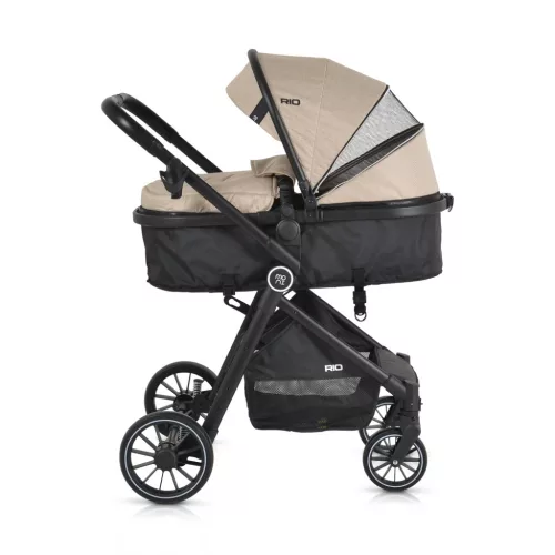 Moni RIO babakocsi 2in1 lapra csukható 22 kg BÉZS/KHAKI