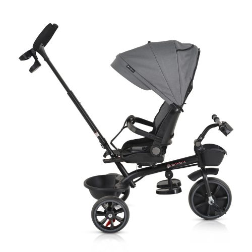 Moni Summer tricikli szülőkaros, zenél, játék tartókkal szürke