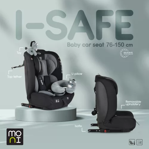 Moni Isafe autósülés isize és isofix ülésemelővé alakítható 76-150cm zöld