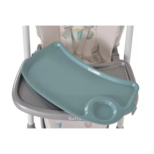 Moni Raffy etetőszék, könnyű, kompakt, multifunkciós, macis mintával menta