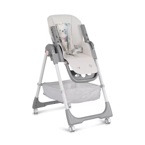 Moni Raffy etetőszék, könnyű, kompakt, multifunkciós, macis mintával pink