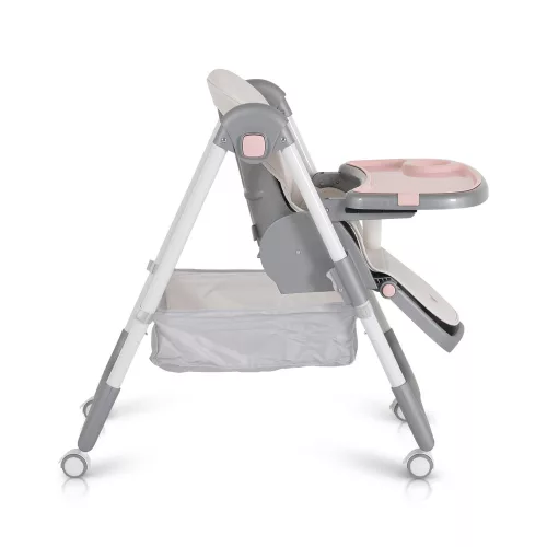 Moni Raffy etetőszék, könnyű, kompakt, multifunkciós, macis mintával pink