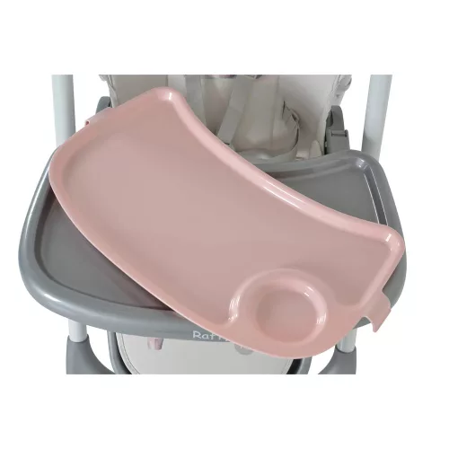 Moni Raffy etetőszék, könnyű, kompakt, multifunkciós, macis mintával pink