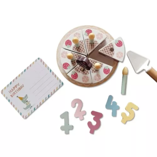 Moni Tooky toy fajáték szülinapi torta szett pasztel színű