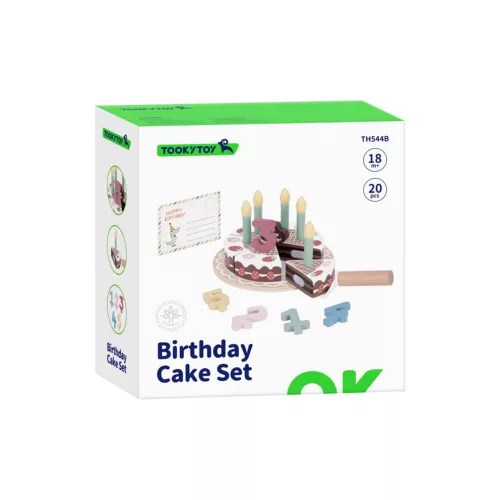 Moni Tooky toy fajáték szülinapi torta szett pasztel színű