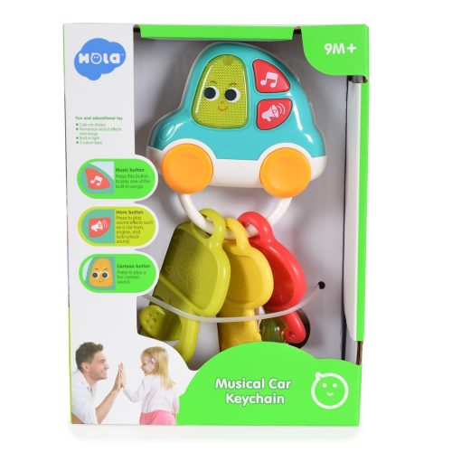 Moni Hola csörgő, zenélő kulcs autós