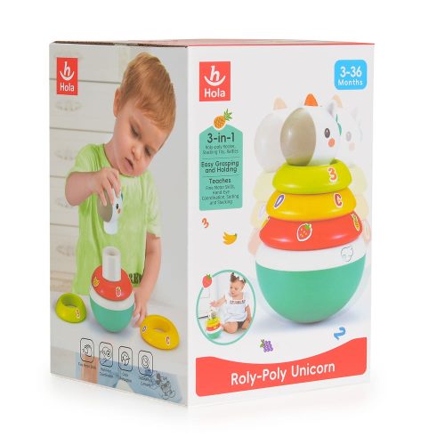 Moni Hola kis karikatorony unikornis roly-poly műanyag színes