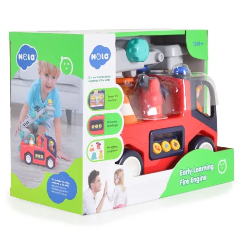 Moni Hola tűzoltó autó hangokkal, fényekkel piros