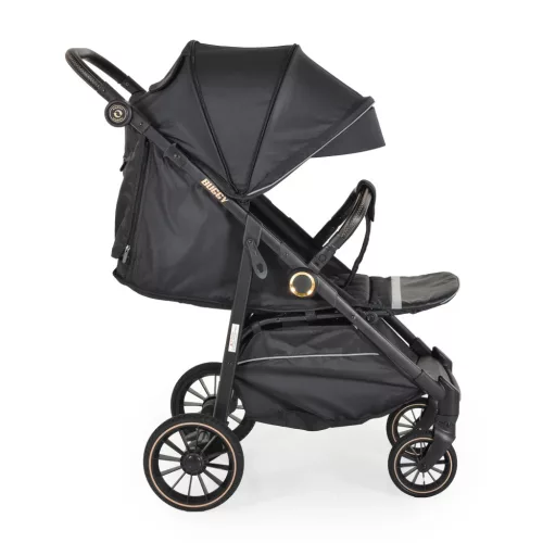 Moni BUGGY babakocsi lapracsukható, nagy kerekek, könnyű FEKETE