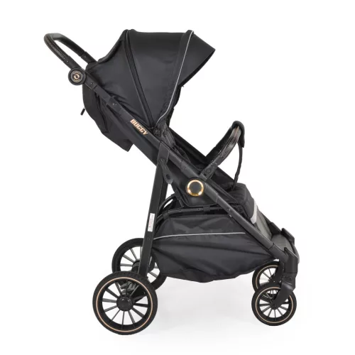Moni BUGGY babakocsi lapracsukható, nagy kerekek, könnyű FEKETE