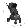 Moni BUGGY babakocsi lapracsukható, nagy kerekek, könnyű FEKETE