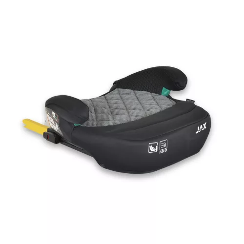 Moni Jax autós ülésmagasító háttámlával 125-150cm rögzítő hevederrel, isofix szürke