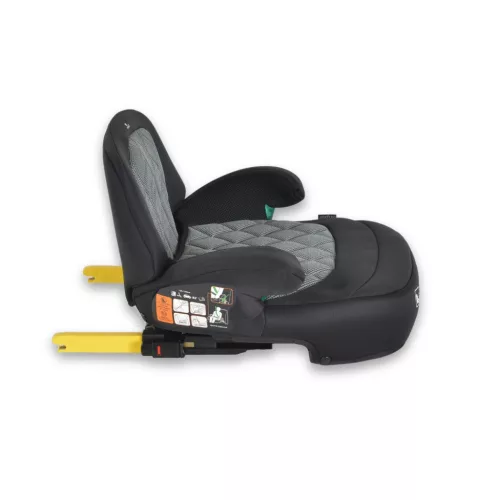 Moni JAX autós ülésmagasító háttámlával 125-150cm rögzítő hevederrel, ISOFIX SZÜRKE