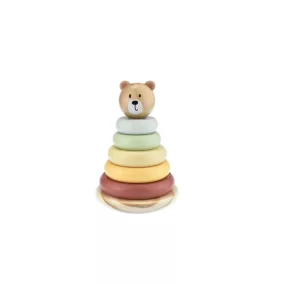 Moni Tooky toy fatorony maci, montessori, karikák pasztel